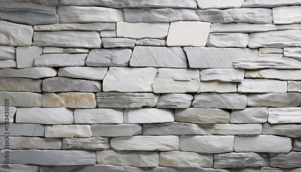 Fototapeta premium Grey Stacked Stone Wall