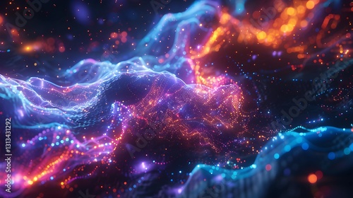 Abstract background with space and stars