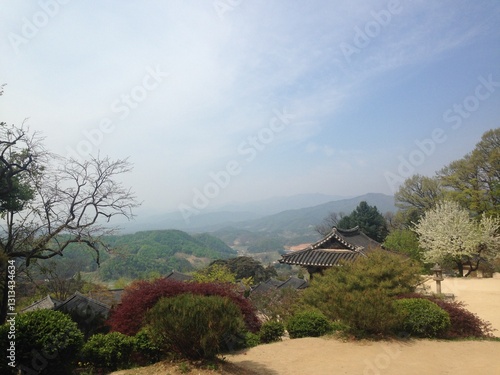 한국, 영주, 소수서원, 풍경, 하늘, 사찰, 불교, 전통가옥, 기와