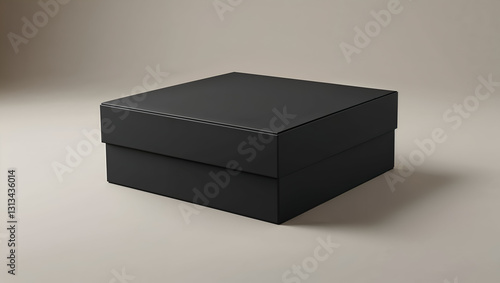Modern Aesthetic Gift Box Presentation with Symmetrical Composition and Monochrome Tones