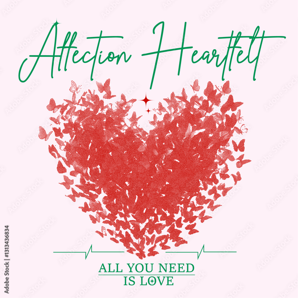 Buterfly with hart sape. heart shape hand drawn vector illustration. girls fashion. womens graphic tee. vector flower. summer graphics. tropical print design. vintage flowers graphics. t shirt design.