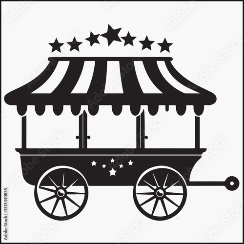 silhouette of a Circus Cart 