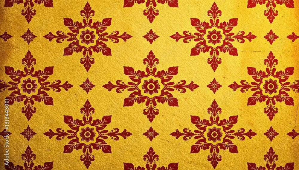 Faded floral damask pattern on textured paper background, worn, image Faded floral damask pattern on textured paper background, worn, image