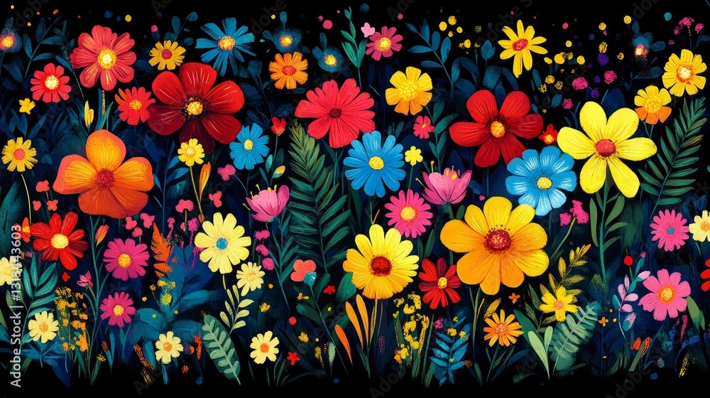 Vibrant floral tapestry artwork rendered with a pixelated aesthetic perfect for backgrounds and stylized graphic designs or decorative compositions Vibrant floral tapestry artwork rendered with a pixelated aesthetic perfect for backgrounds and stylized graphic designs or decorative compositions