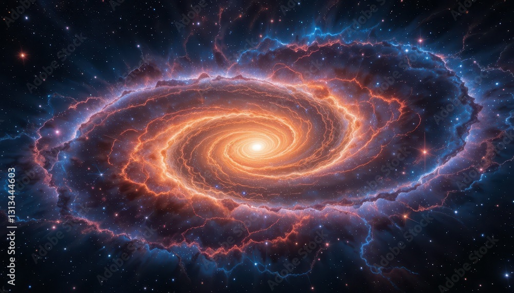 Stunning Spiral Galaxy with Vibrant Colors and Cosmic Details Stunning Spiral Galaxy with Vibrant Colors and Cosmic Details