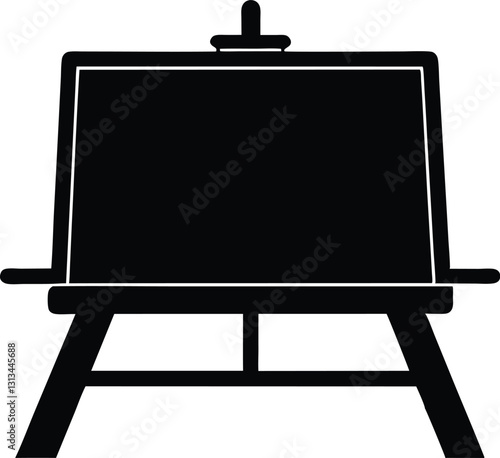 Drawing board black silhouette vector, Board icon design vector, Artboard icon silhouette isolated vector illustration