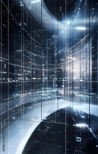 Abstract Architectural Marvel: A futuristic architectural perspective, showcasing a network of sleek lines and curves, creating a sense of dynamic flow and structural elegance.