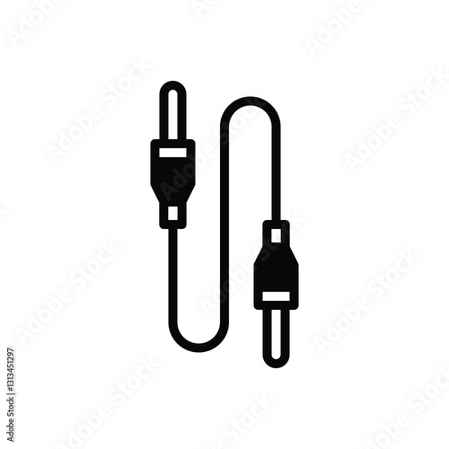 Black solid icon for cable