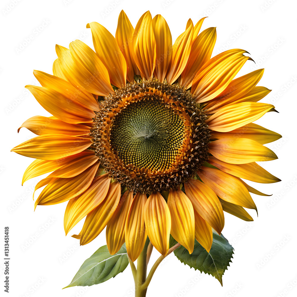 Fototapeta premium Faded Sunflower with Curling Petals – Stunning Transparent Image for Adobe Stock!.AI Generated