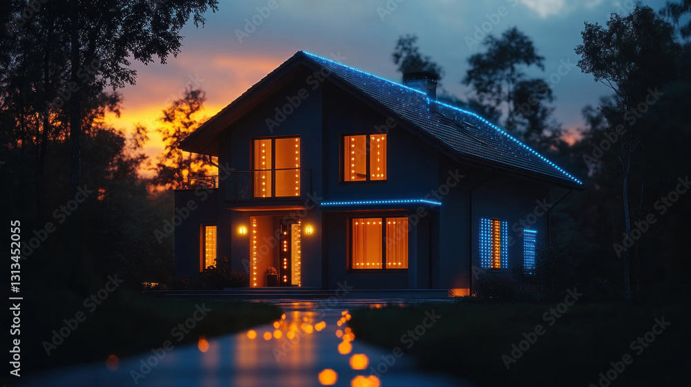 AI-powered home automation system with a real-time machine-learning assistant, adjusting lighting, security, and temperature based on user habits AI-powered home automation system with a real-time machine-learning assistant, adjusting lighting, security, and temperature based on user habits
