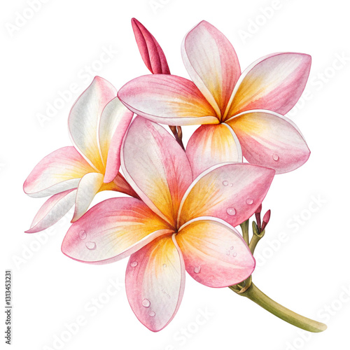 frangipani flower isolated on white