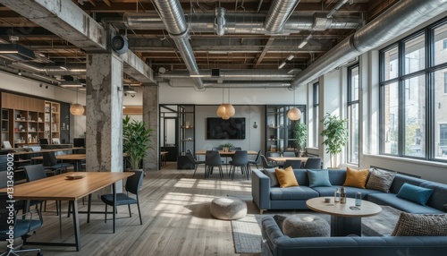 Modern Office Interior with Open Space and Stylish Decor Elements