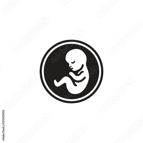 Baby in womb logo template