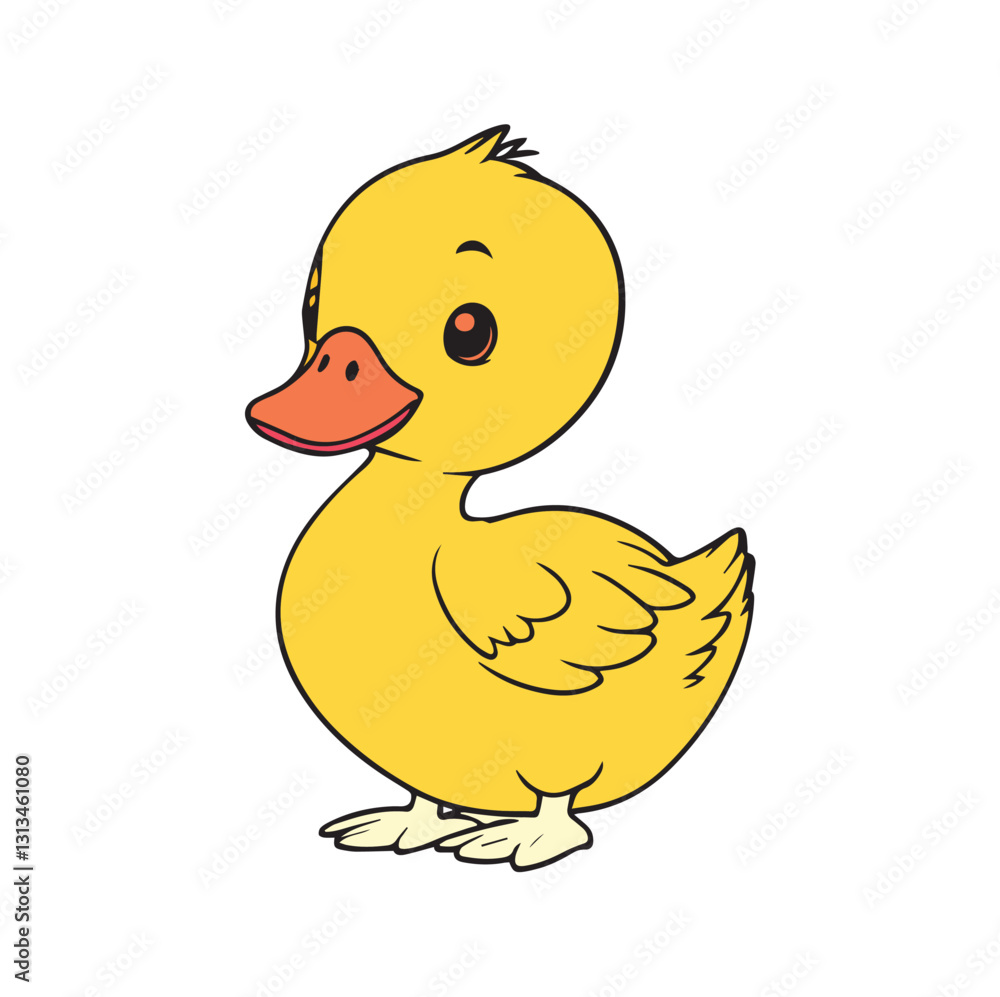 Cute cartoon duckling, perfect for children's content Cute cartoon duckling, perfect for children's content