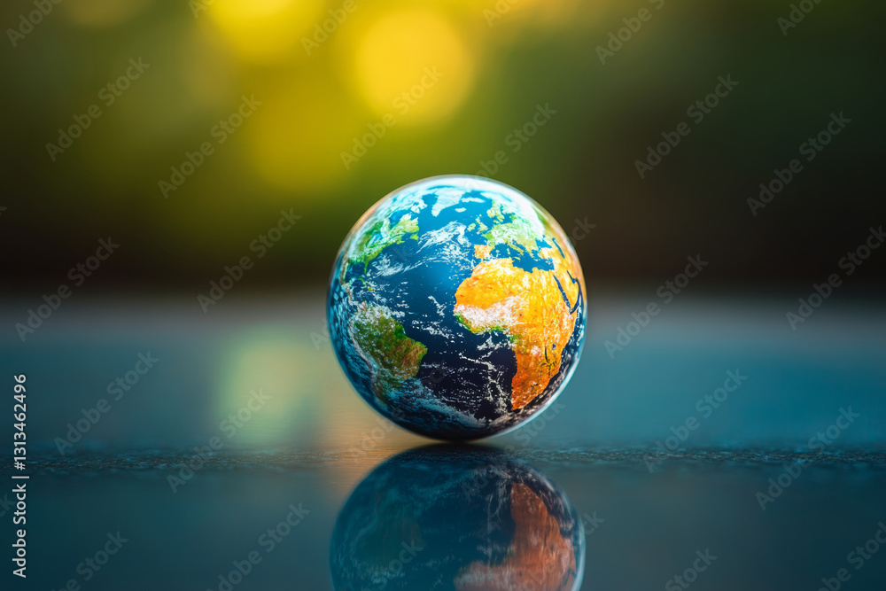 vibrant globe representing Earth, showcasing continents and oceans vibrant globe representing Earth, showcasing continents and oceans
