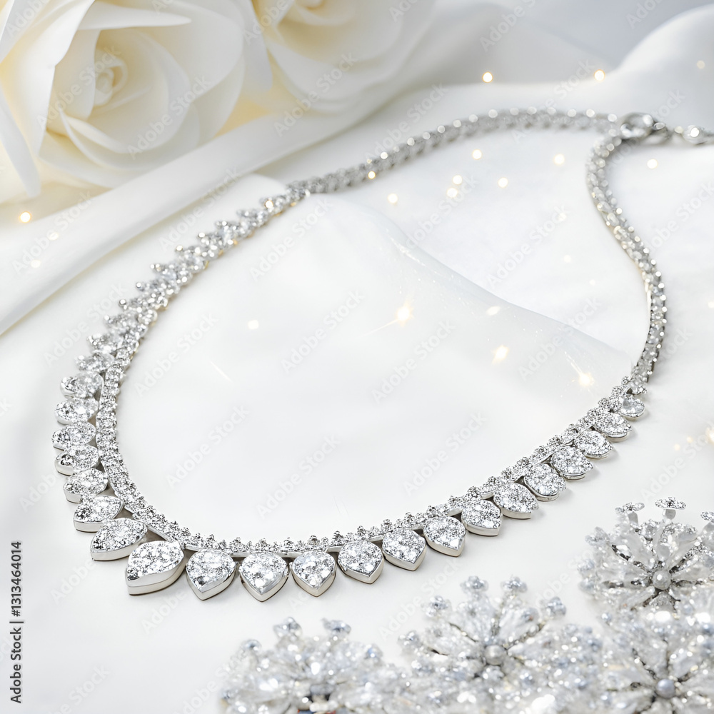pearl necklace on white background pearl necklace on white background