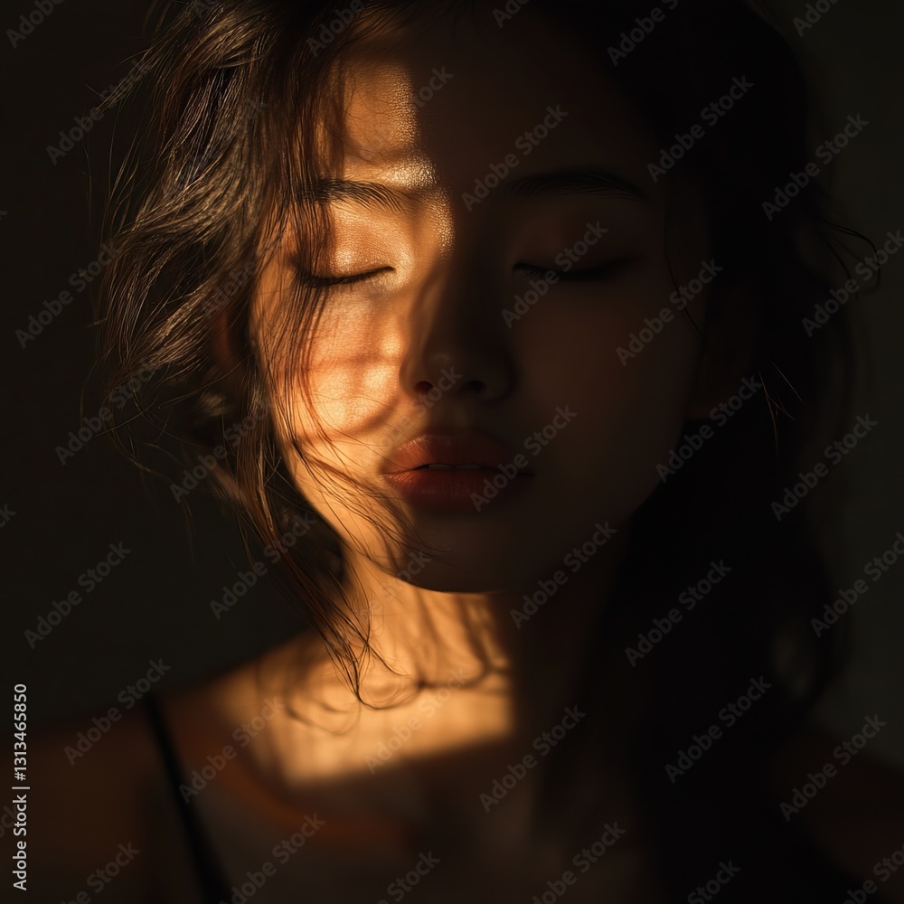 Serene Backlit Portrait with Soft Glow and Natural Topaz Lighting Serene Backlit Portrait with Soft Glow and Natural Topaz Lighting