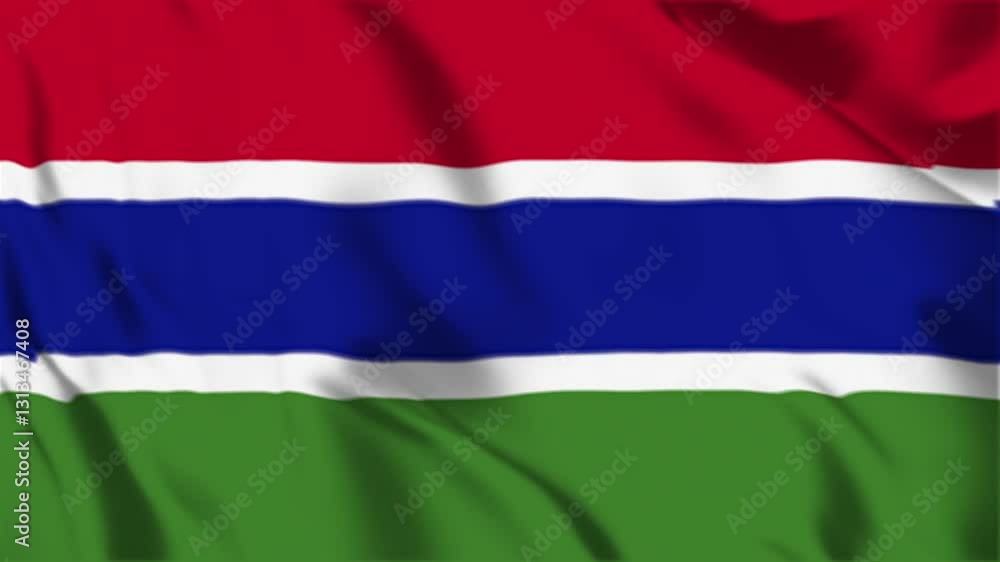 Realistic Gambia Flag Flying Waving in the Animation HD video Realistic Gambia Flag Flying Waving in the Animation HD video