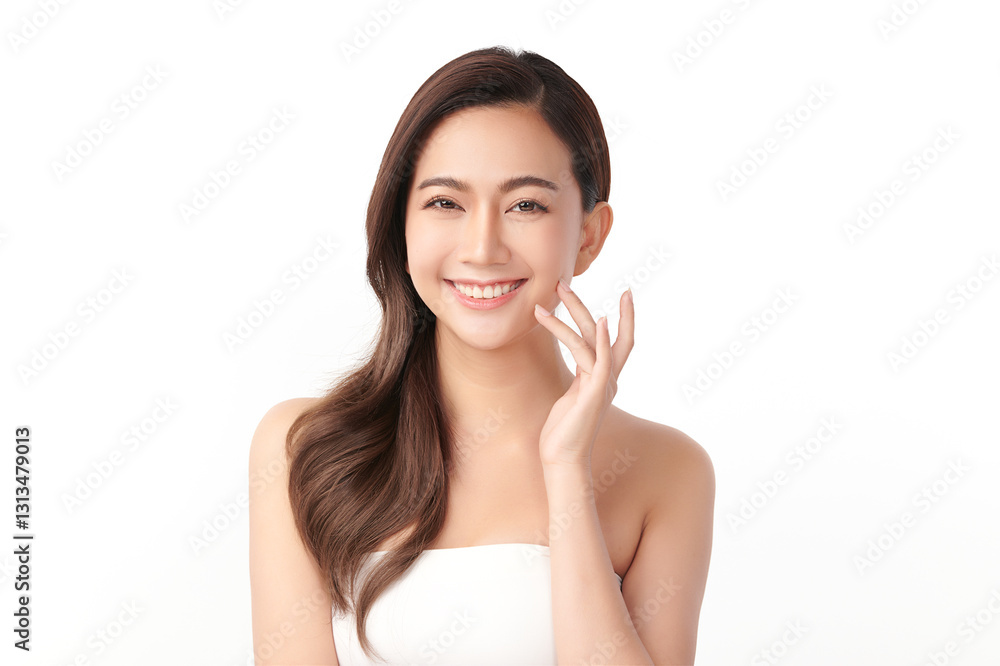 Beautiful young asian woman with clean fresh skin on white background, Face care, Facial treatment, Cosmetology, beauty and spa, Asian women portrait. Beautiful young asian woman with clean fresh skin on white background, Face care, Facial treatment, Cosmetology, beauty and spa, Asian women portrait.