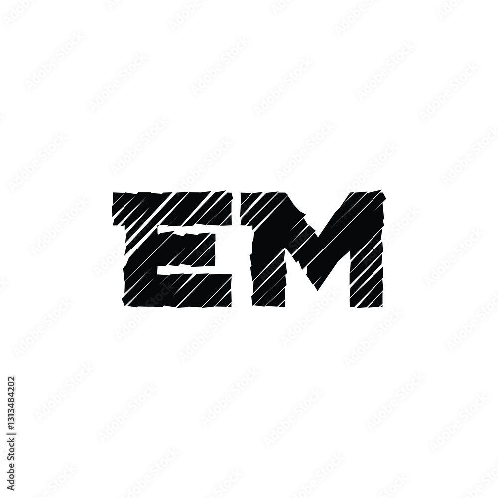 EM monogram logo design letter text name symbol monochrome logotype alphabet character simple logo EM monogram logo design letter text name symbol monochrome logotype alphabet character simple logo
