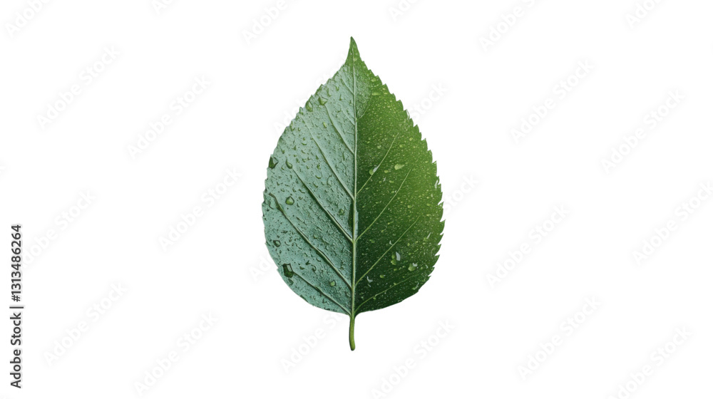 Dewy green leaf showing two different shades of green on transparent background Dewy green leaf showing two different shades of green on transparent background