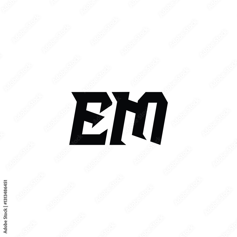 Fototapeta premium EM monogram logo design letter text name symbol monochrome logotype alphabet character simple logo