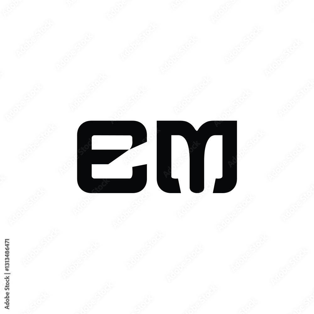 EM monogram logo design letter text name symbol monochrome logotype alphabet character simple logo EM monogram logo design letter text name symbol monochrome logotype alphabet character simple logo