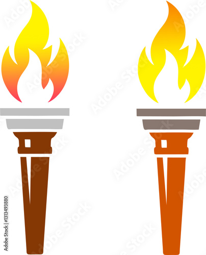 Wallpaper Mural Classic Torch Flame Vector Symbolizing Warmth, Guidance, and Safety in a Minimalist Graphic Design Torontodigital.ca