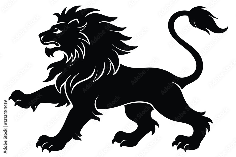 Obraz premium heraldic lions rampant silhouettes
