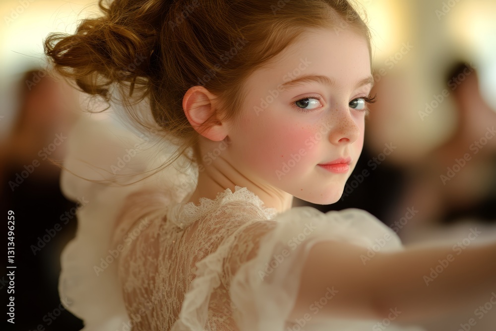 Graceful Young Dancer in Soft Dress Captured in Motion Graceful Young Dancer in Soft Dress Captured in Motion