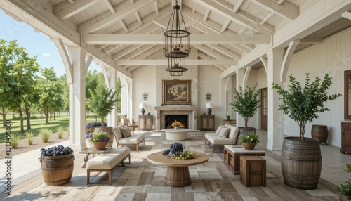 Elegant Outdoor Living Space with Rustic Furniture and D  cor