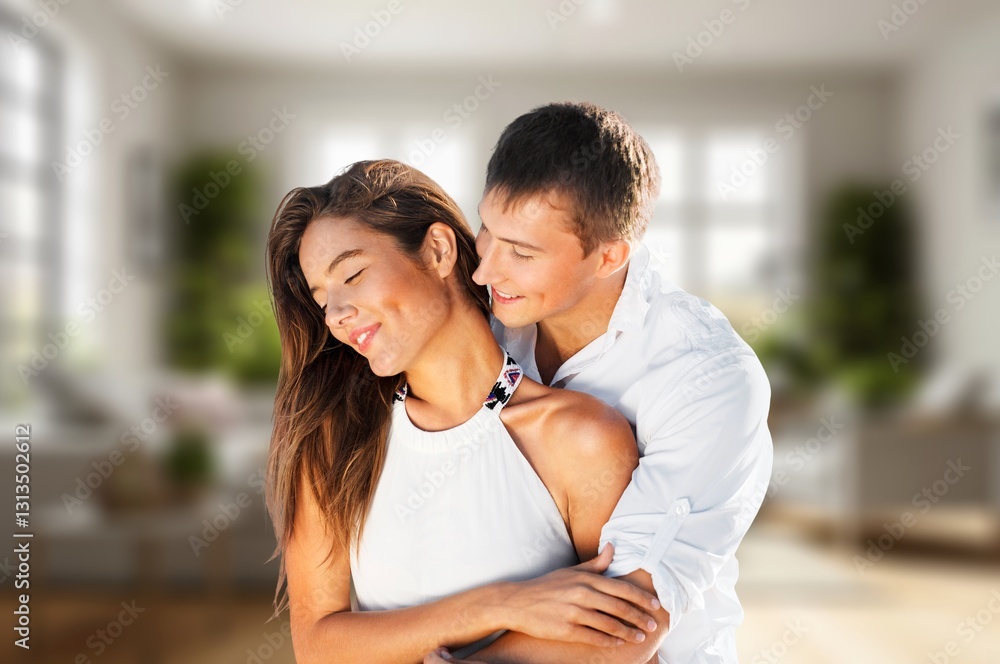 Naklejka premium Valentine's Day. Happy young couple