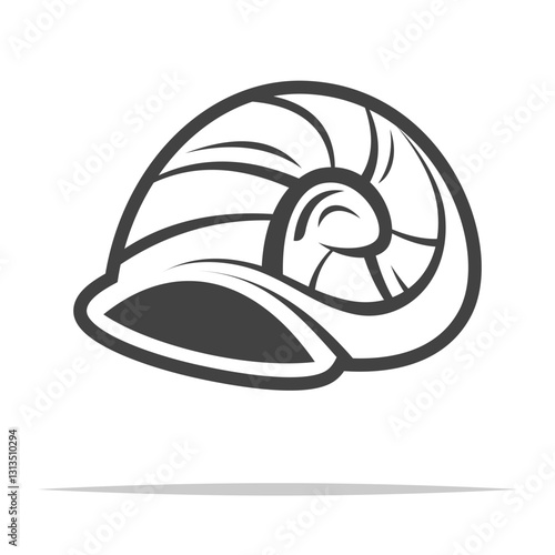 Empty snail shell icon transparent vector isolated
