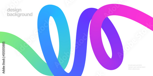 Background with wavy gradient shapes. Colorful squiggles gradient lines design for flyer, poster, cover or banner. Vector illustrations.