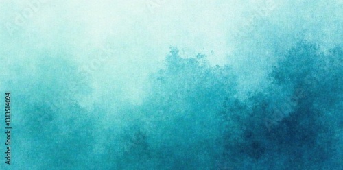 Subtle blue to deep teal ombre watercolor wash, abstract texture , serene, water, handmade