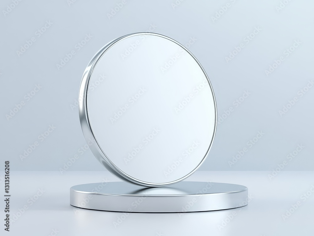 Elegant simplicity, a modern mirror on pristine white surface reflecting light and style Elegant simplicity, a modern mirror on pristine white surface reflecting light and style