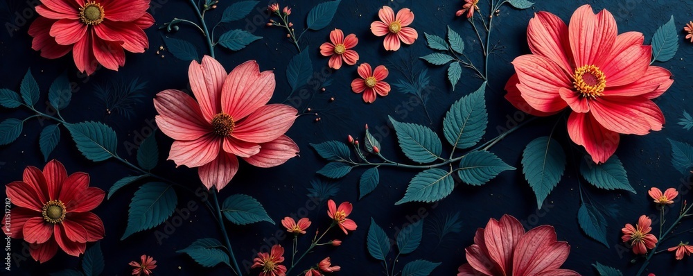 Intricate dark botanical motif on seamless fabric, pattern, dark Intricate dark botanical motif on seamless fabric, pattern, dark