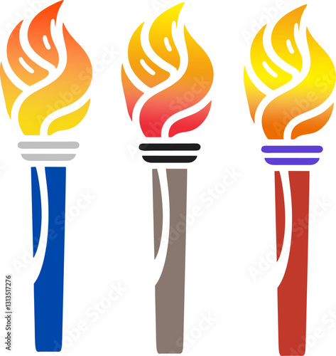 Wallpaper Mural Burning Torch Symbol Representing Warmth, Power, and Guidance in a Distinctive Vector Graphic Illustration Torontodigital.ca