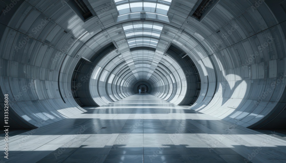 Modern Architectural Tunnel with Smooth Lines and Natural Light Modern Architectural Tunnel with Smooth Lines and Natural Light