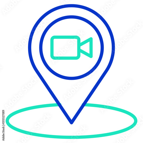 Map outline dual color icon