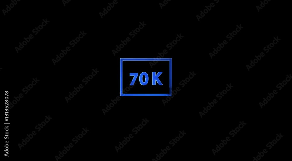 Fiery 70k Text Effect with Glowing Orange Flames on Black Background Fiery 70k Text Effect with Glowing Orange Flames on Black Background