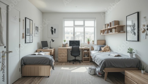 Cozy Minimalist Bedroom with Warm Natural Light and Elegant Decor