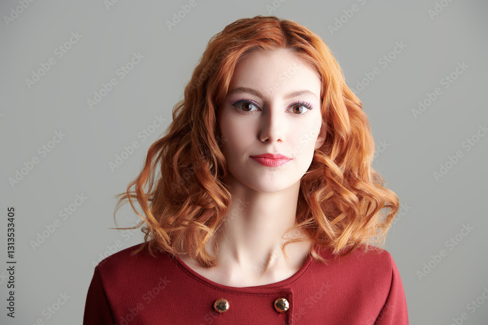 Fototapeta premium curly redhead lady