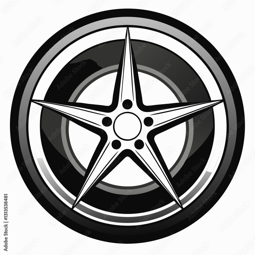Obraz premium compass on black background