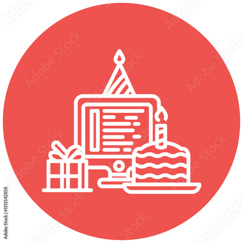 Birthday Playlist Vector Icon