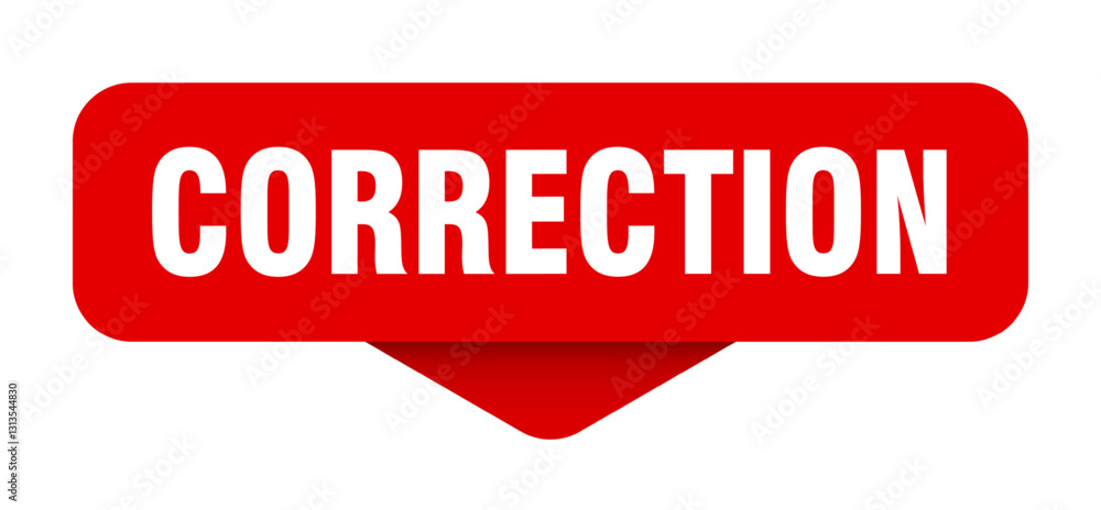 Fotografie correction sticker. correction sign on transparent background
