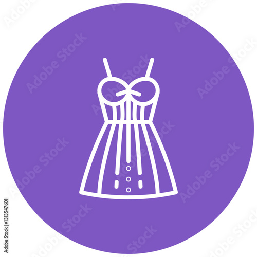 Bridesmaid Dress Vector Icon