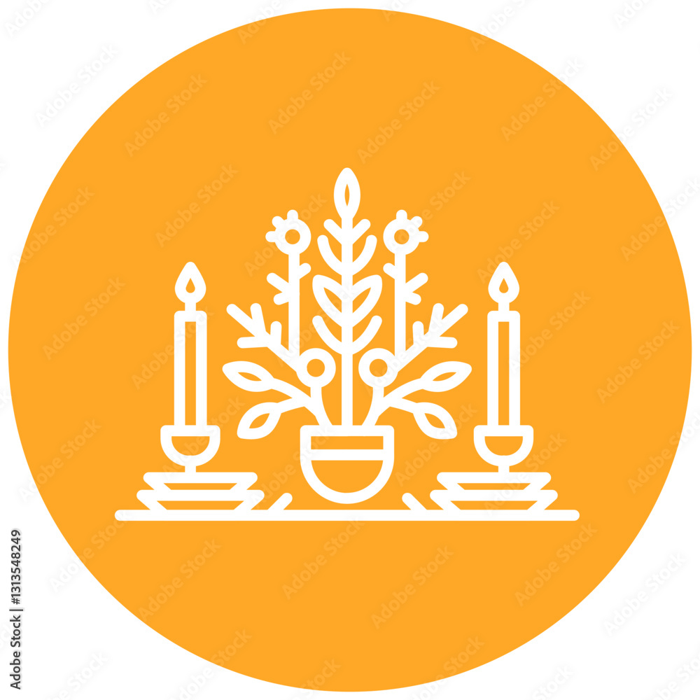 Foto Wedding Table Centerpiece Vector Icon