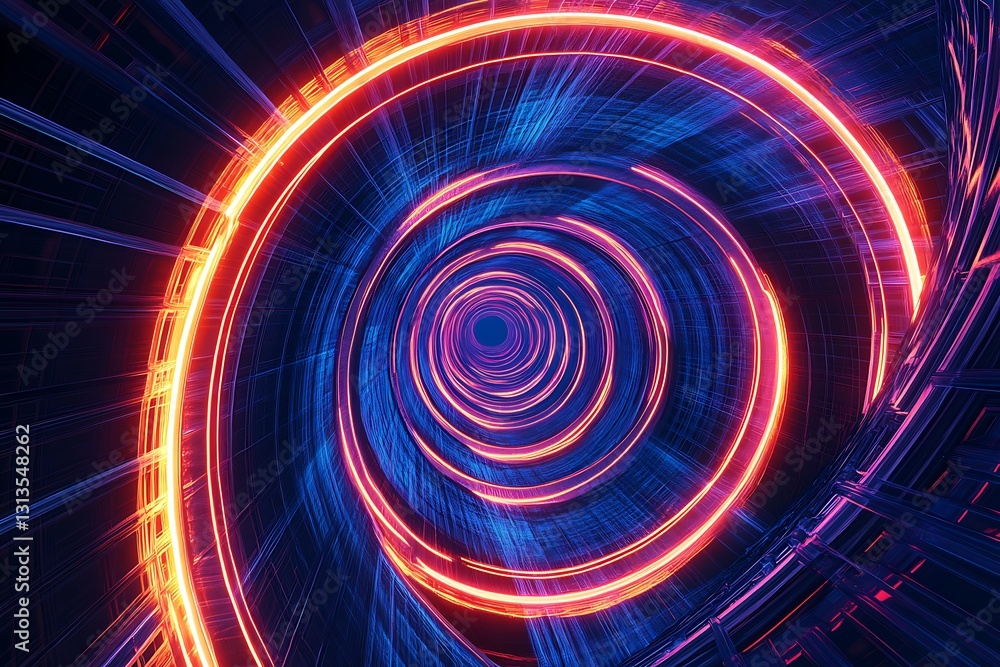 Hypnotic Neon Tunnel Graphic Design Hypnotic Neon Tunnel Graphic Design