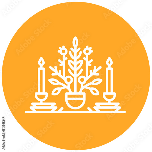Schilderij op canvas Wedding Table Centerpiece Vector Icon